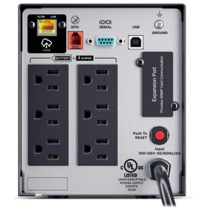 CyberPower PR750LCD3C Mini-Tower UPS, UL Rated, LCD panel, 6× NEMA 5-15R